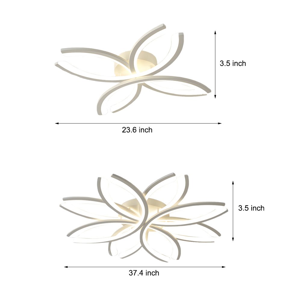 WINTHROP FLUSH MOUNT BLOSSOM ACRYLIC LIGHTING, WHITE AND GRAY INTERIOR CEILING FIXTURE FOR LIVING SPACES