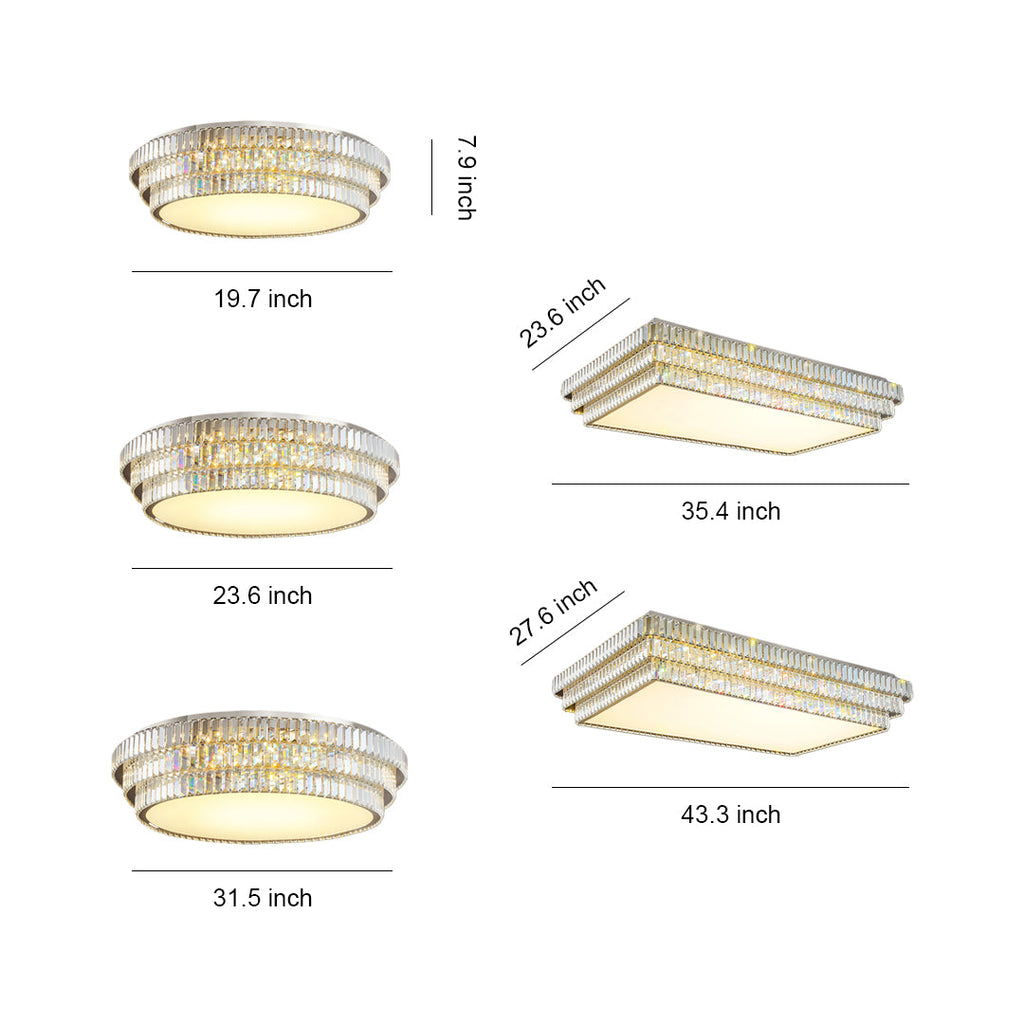 WINDSOR CRYSTAL RAY FLUSH MOUNT LUMINAIRE