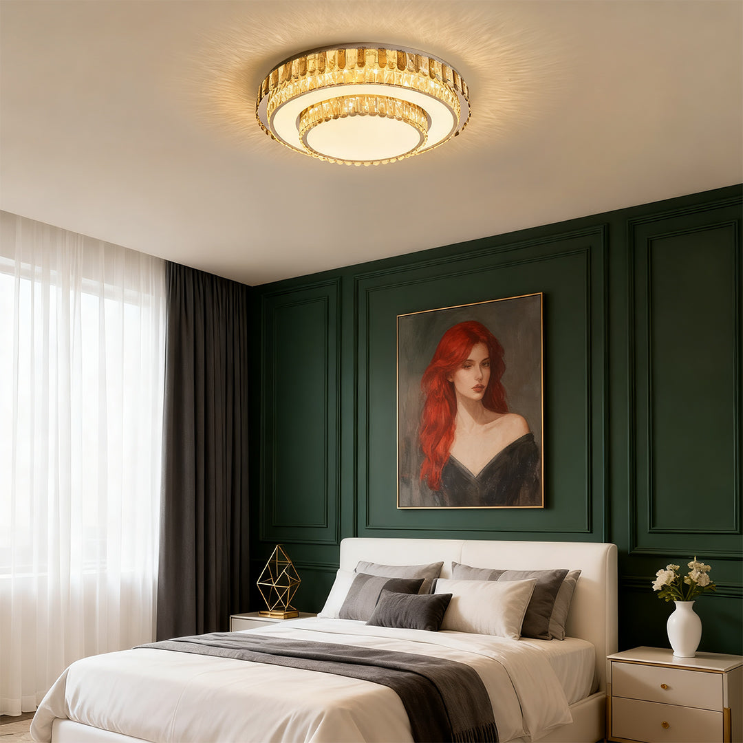 WINTHROP CRYSTAL EMBELLISHED FLUSH CEILING LIGHT
