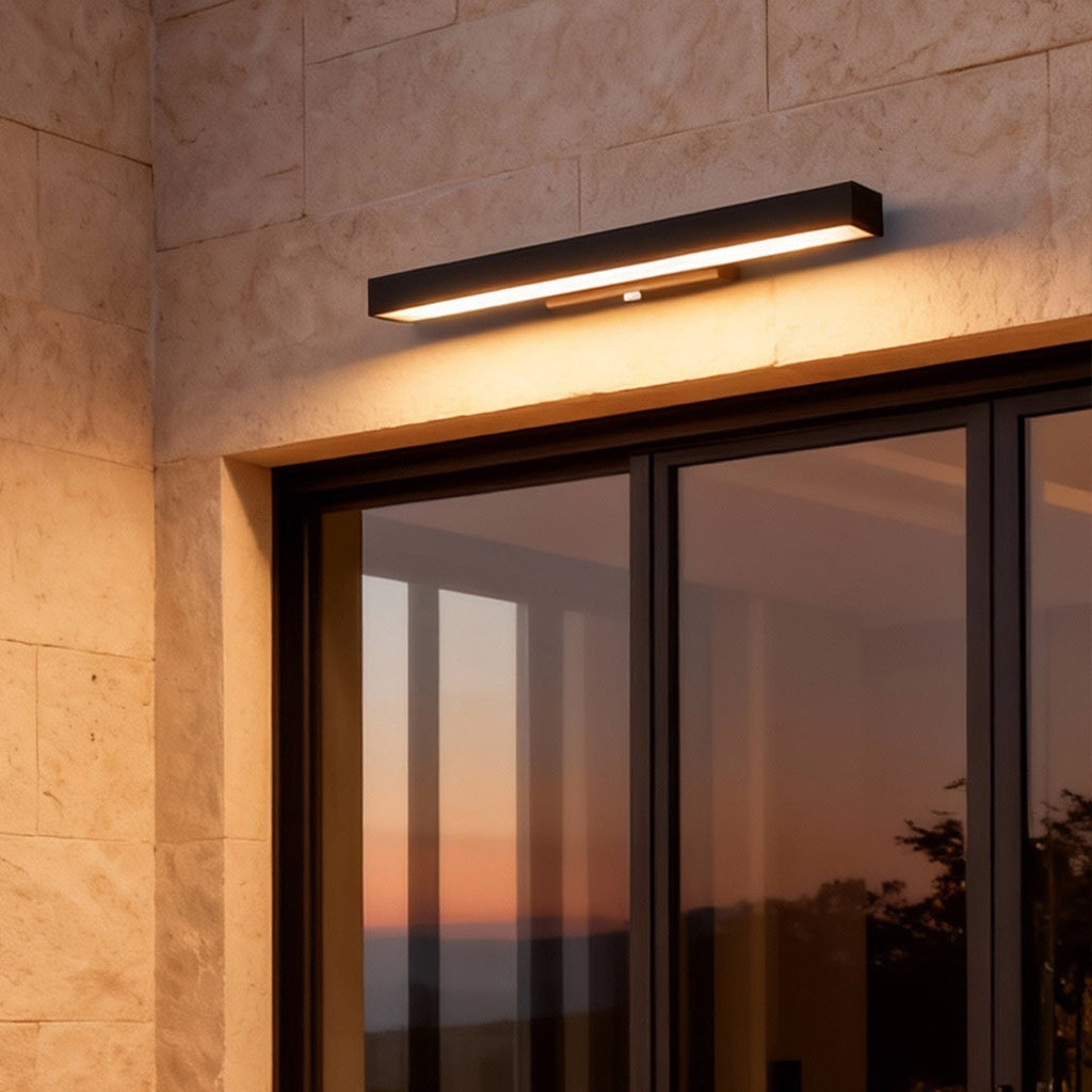 RAVENHALL BLACK RECTANGULAR OUTDOOR LED WALL SCONCE