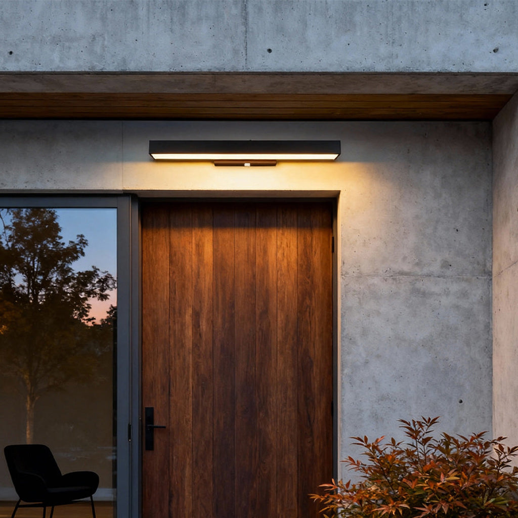 RAVENHALL BLACK RECTANGULAR OUTDOOR LED WALL SCONCE