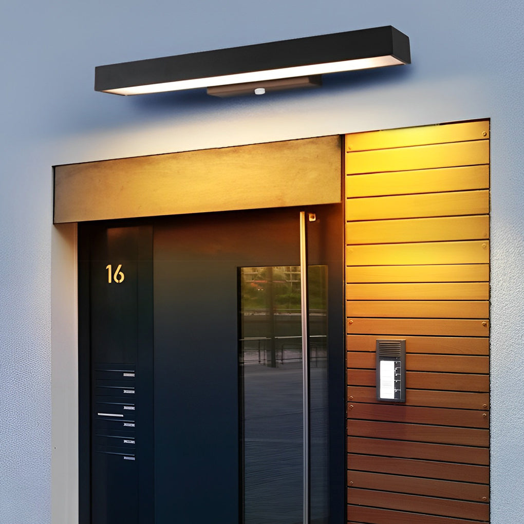 RAVENHALL BLACK RECTANGULAR OUTDOOR LED WALL SCONCE