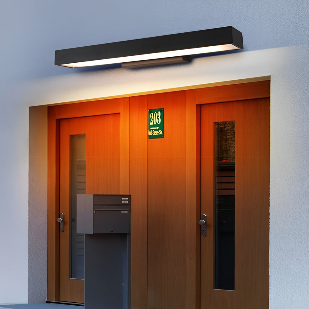 RAVENHALL BLACK RECTANGULAR OUTDOOR LED WALL SCONCE
