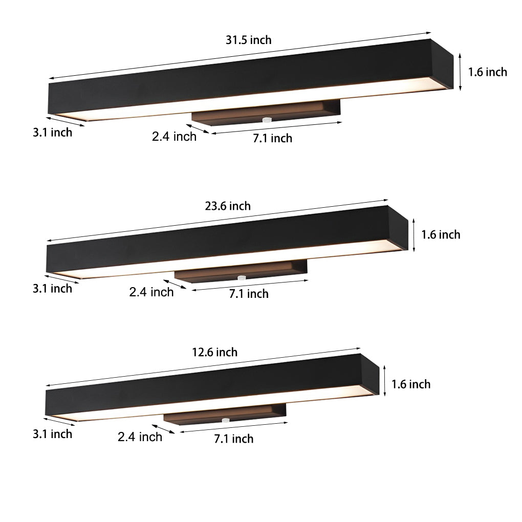 RAVENHALL BLACK RECTANGULAR OUTDOOR LED WALL SCONCE
