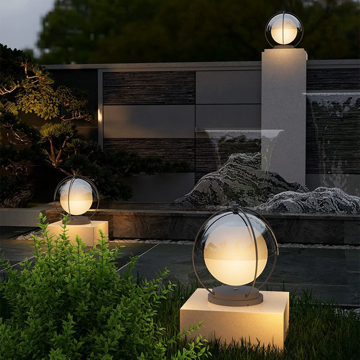 WINDSOR GARDEN LED PILLAR LUMINAIRE - MODERN WATERPROOF OUTDOOR LIGHTING