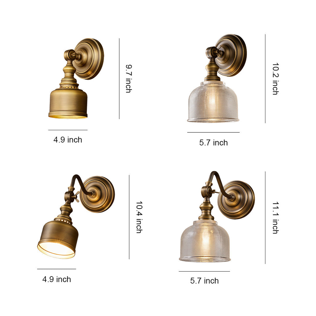 WINTHROP VINTAGE BRASS LED WALL SCONCE