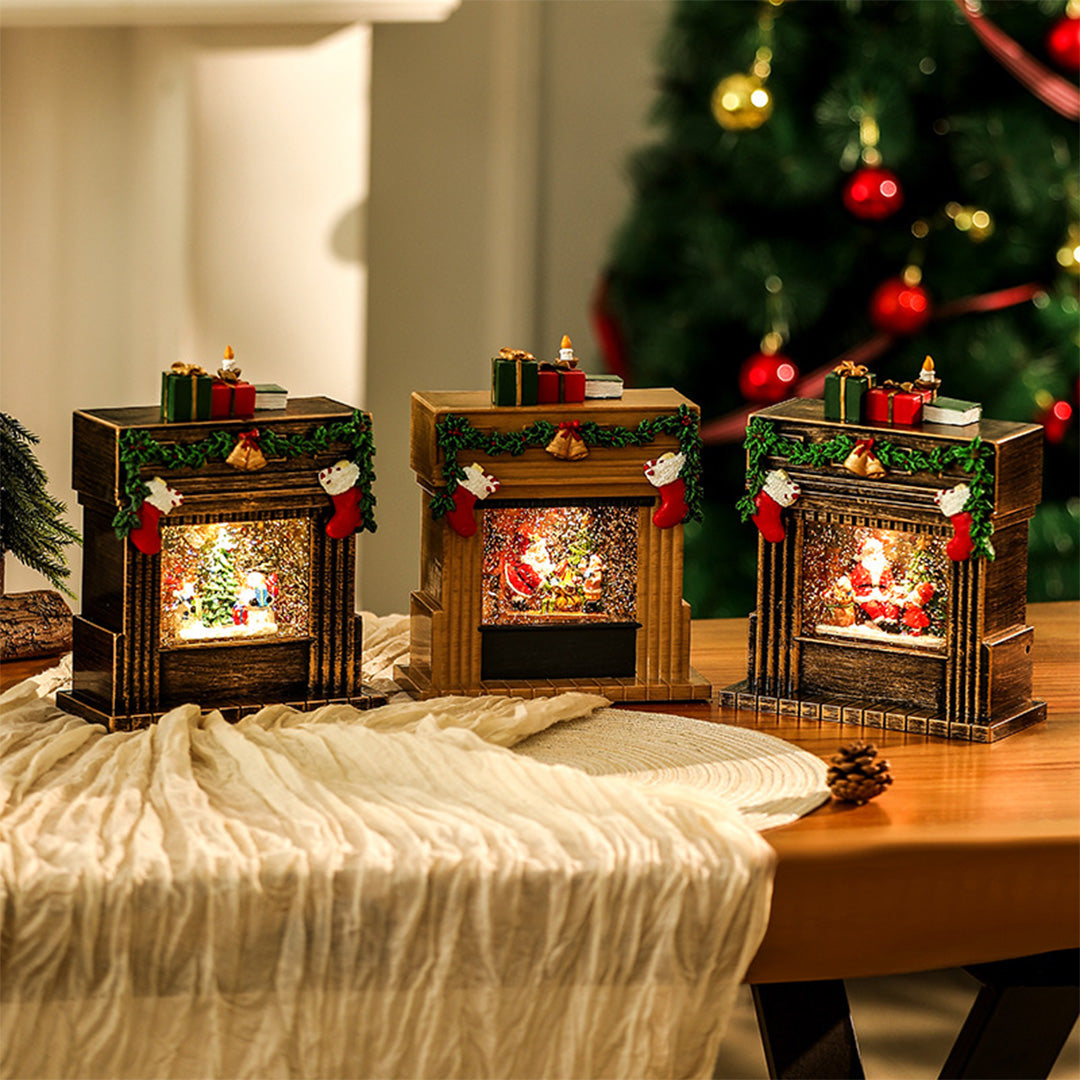 WINTERTHORNE SNOWFALL ILLUMINATION FIREPLACE ORNAMENT