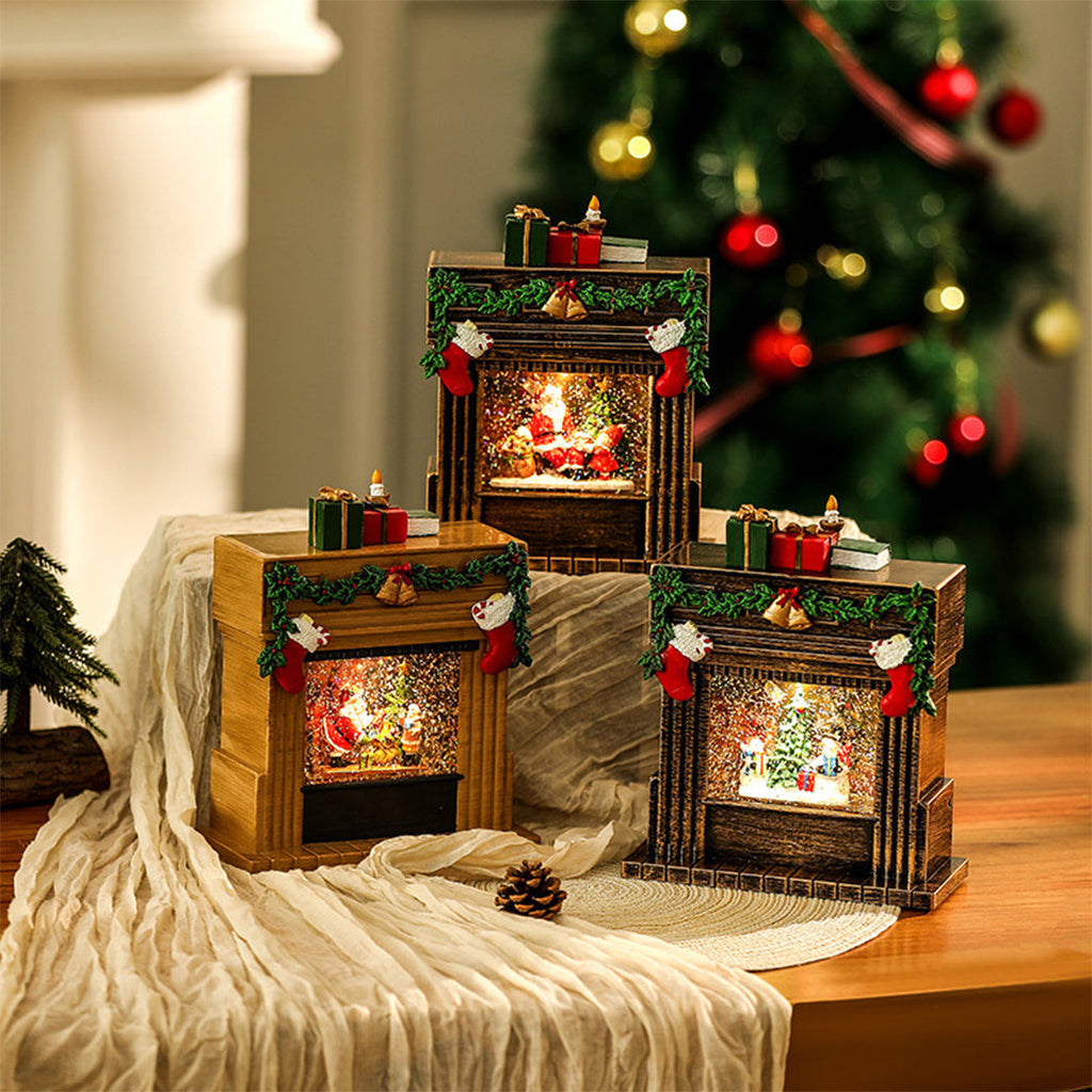 WINTERTHORNE SNOWFALL ILLUMINATION FIREPLACE ORNAMENT