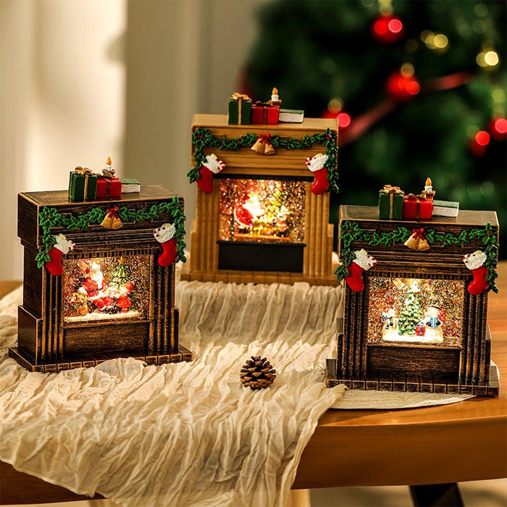 WINTERTHORNE SNOWFALL ILLUMINATION FIREPLACE ORNAMENT