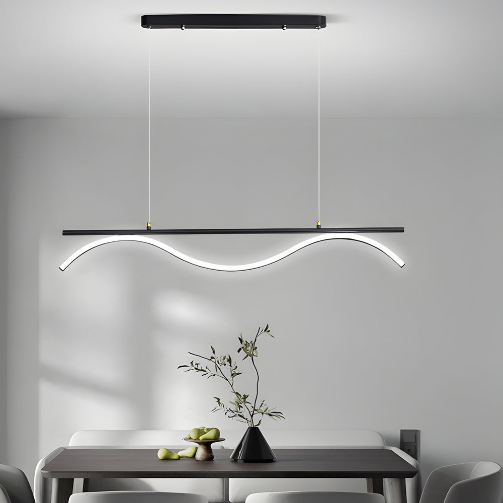 WINTHORPE MODERN STRIPED LED ISLAND PENDANT - 47-INCH LENGTH