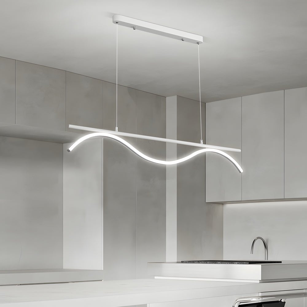WINTHORPE MODERN STRIPED LED ISLAND PENDANT - 47-INCH LENGTH