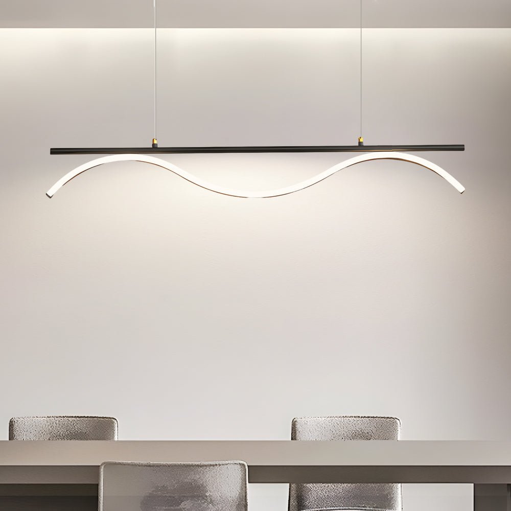 WINTHORPE MODERN STRIPED LED ISLAND PENDANT - 47-INCH LENGTH