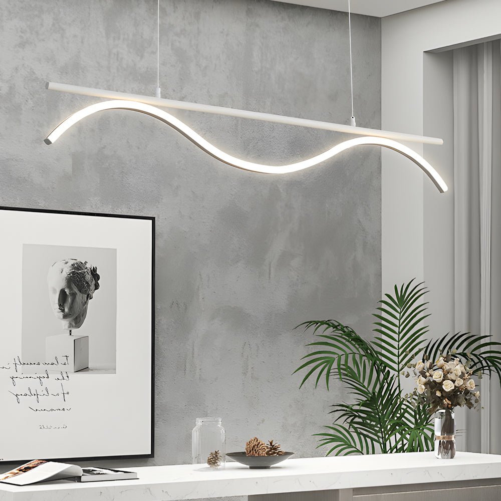 WINTHORPE MODERN STRIPED LED ISLAND PENDANT - 47-INCH LENGTH