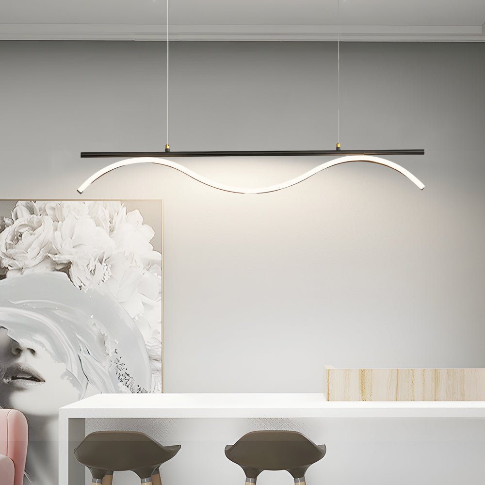 WINTHORPE MODERN STRIPED LED ISLAND PENDANT - 47-INCH LENGTH