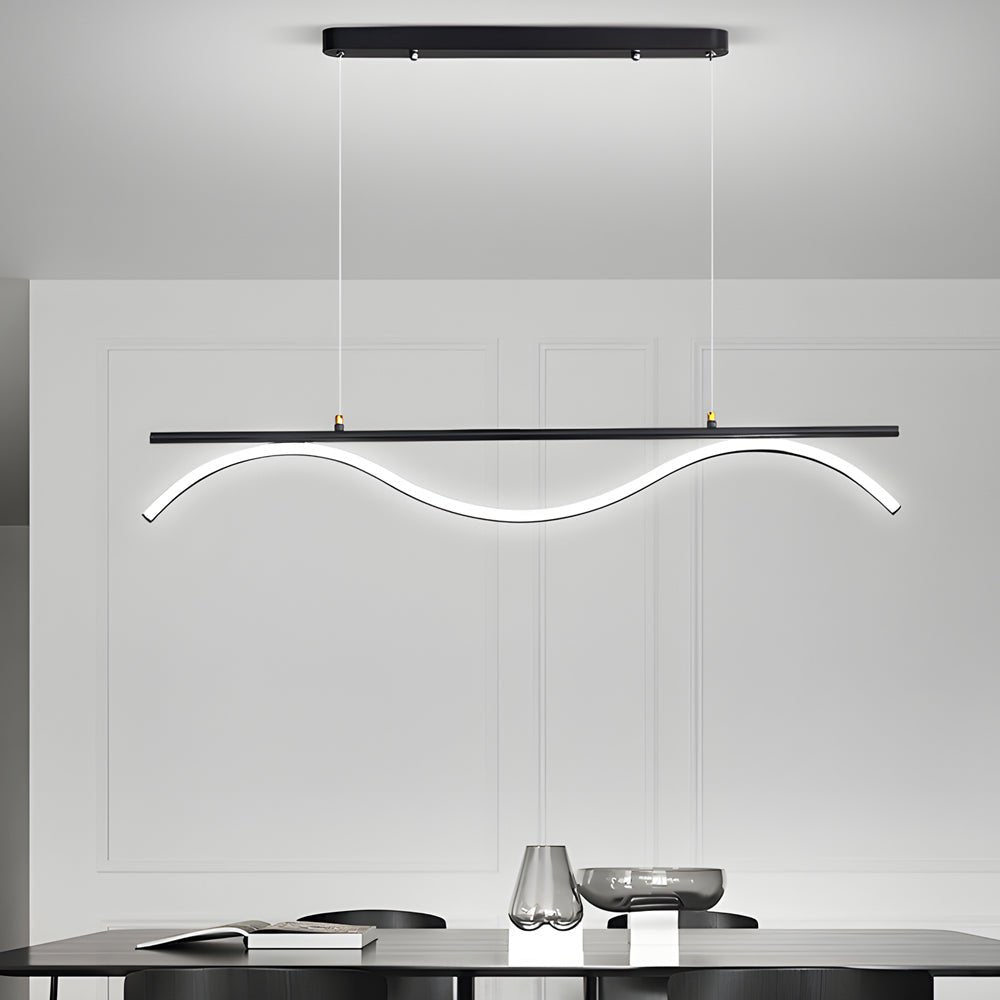 WINTHORPE MODERN STRIPED LED ISLAND PENDANT - 47-INCH LENGTH