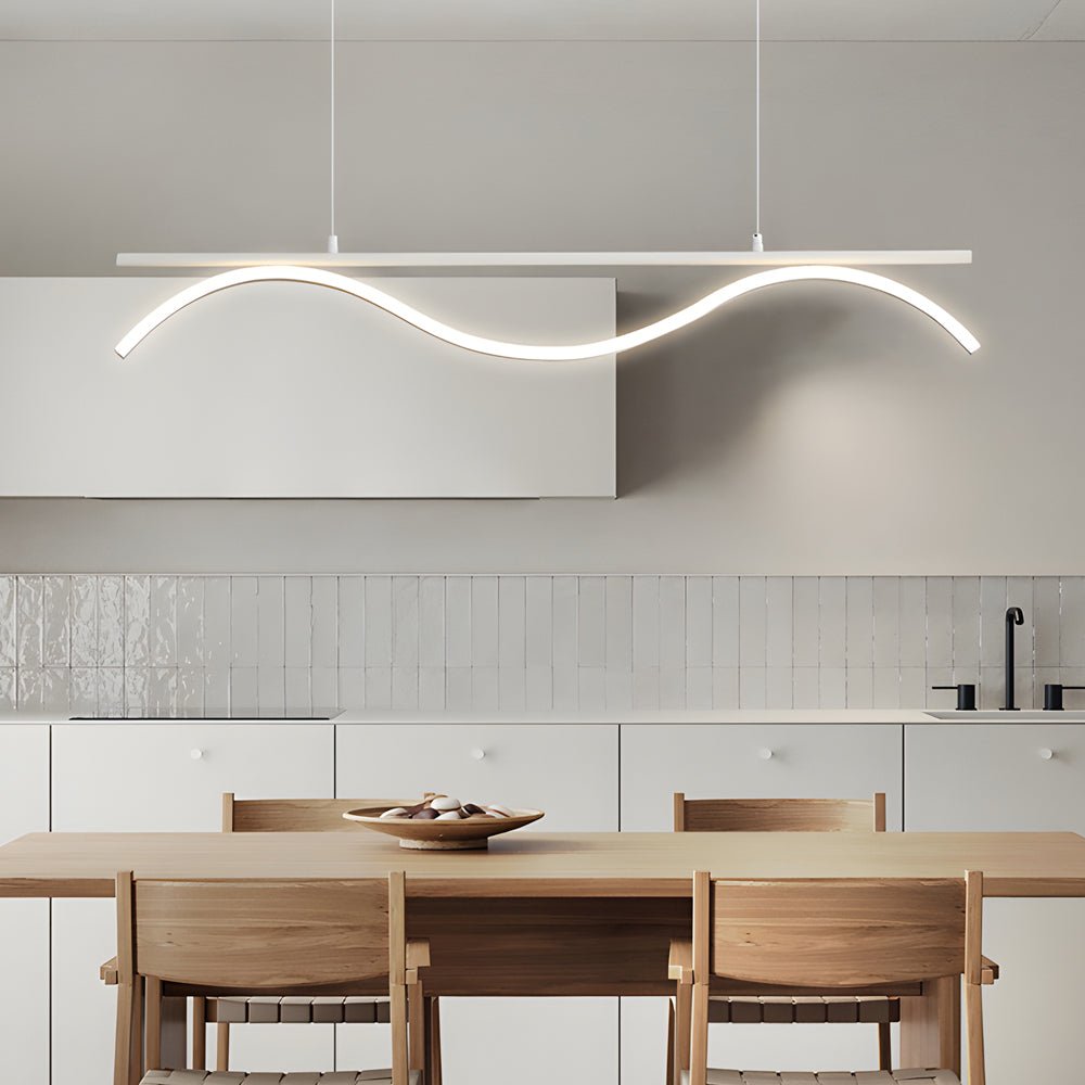 WINTHORPE MODERN STRIPED LED ISLAND PENDANT - 47-INCH LENGTH