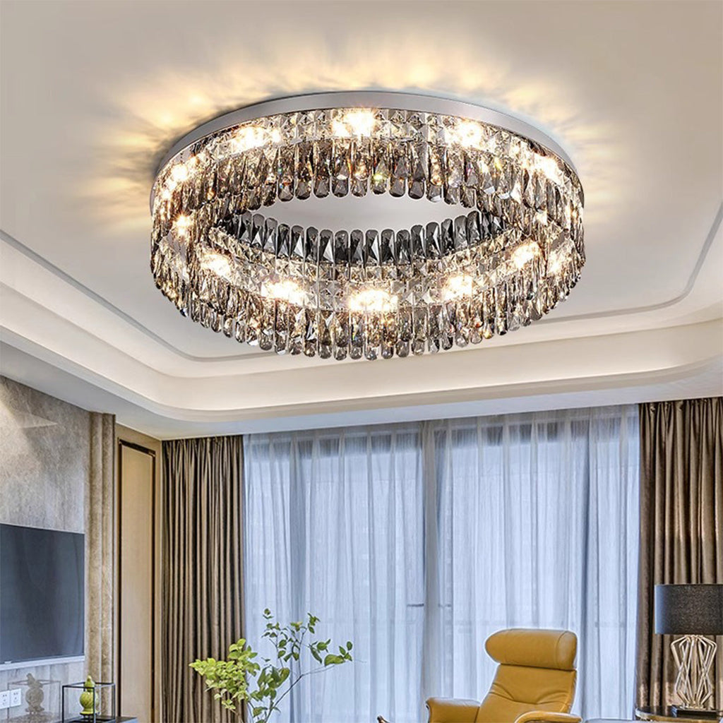 CHATEAUX LUMINAIRE CRYSTAL-ENCRUSTED CEILING FIXTURE