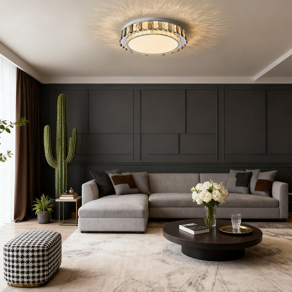 WINTHROP CRYSTAL EMBELLISHED FLUSH CEILING LIGHT