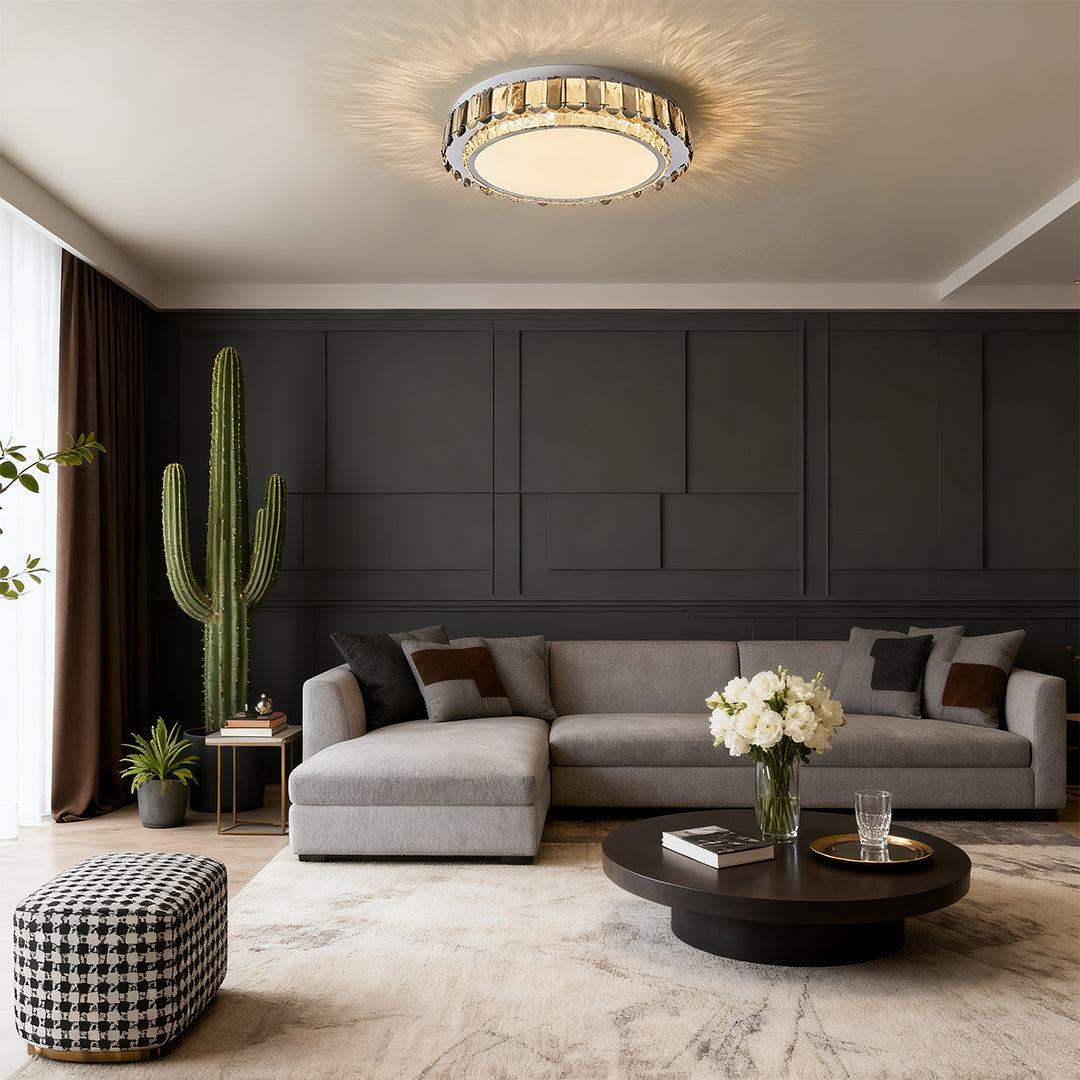WINTHROP CRYSTAL EMBELLISHED FLUSH CEILING LIGHT