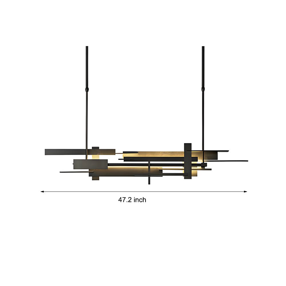 CLAREMONT MODERNIST BLACK METAL DINING CHANDELIER