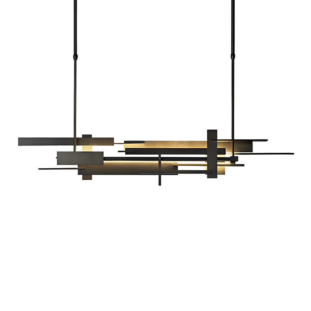 CLAREMONT MODERNIST BLACK METAL DINING CHANDELIER