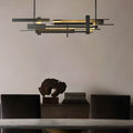 CLAREMONT MODERNIST BLACK METAL DINING CHANDELIER