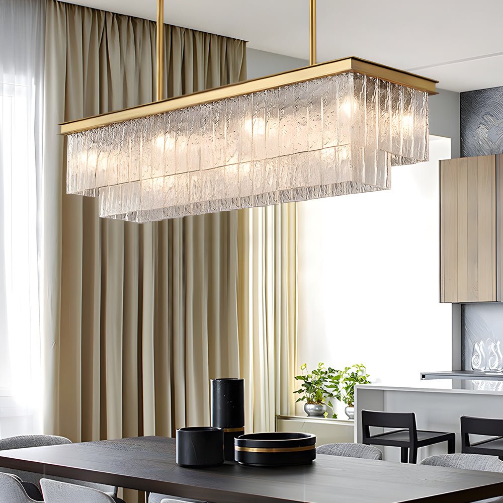 WINTHORPE LONG RECTANGULAR 3-TIER DIMMING CHANDELIER