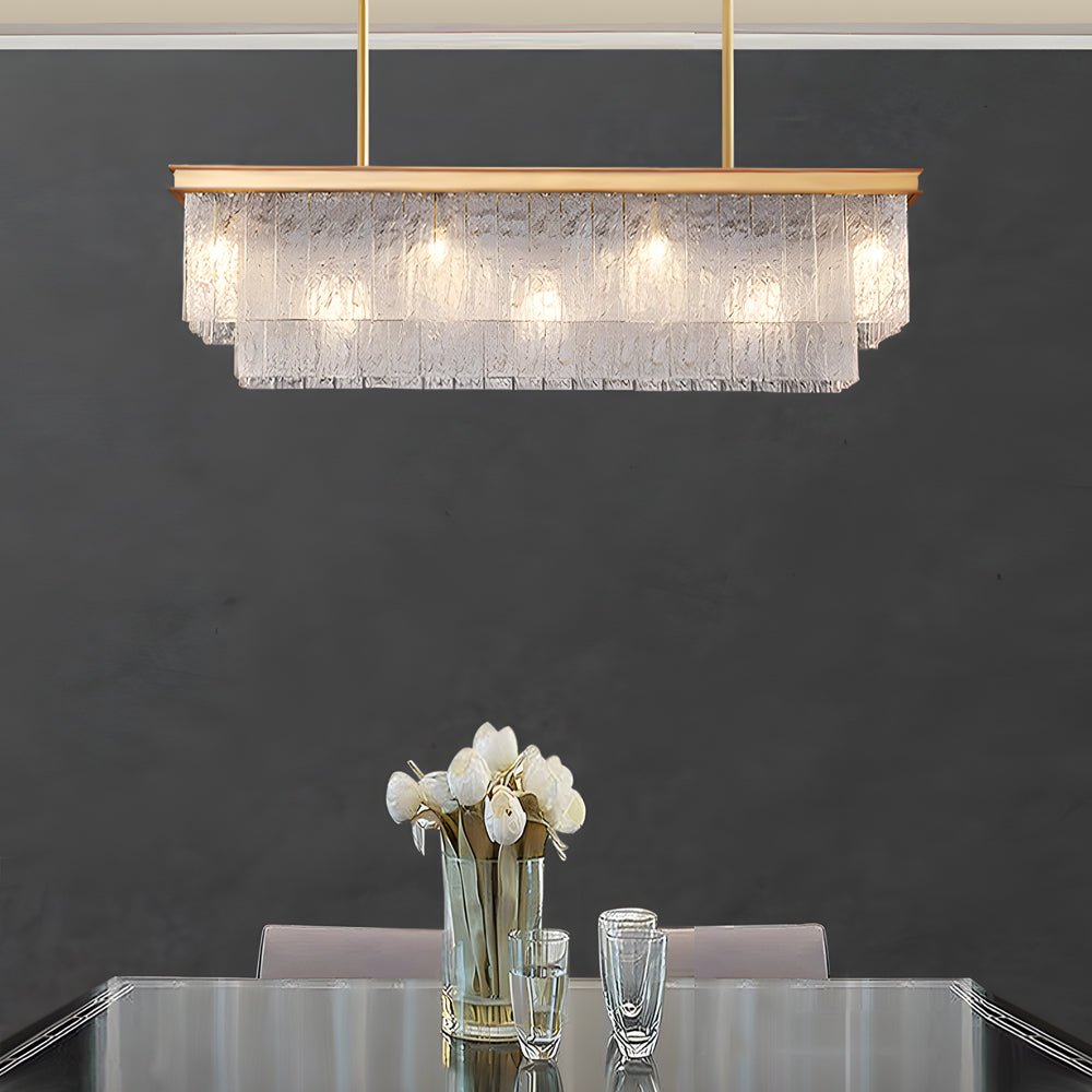 WINTHORPE LONG RECTANGULAR 3-TIER DIMMING CHANDELIER