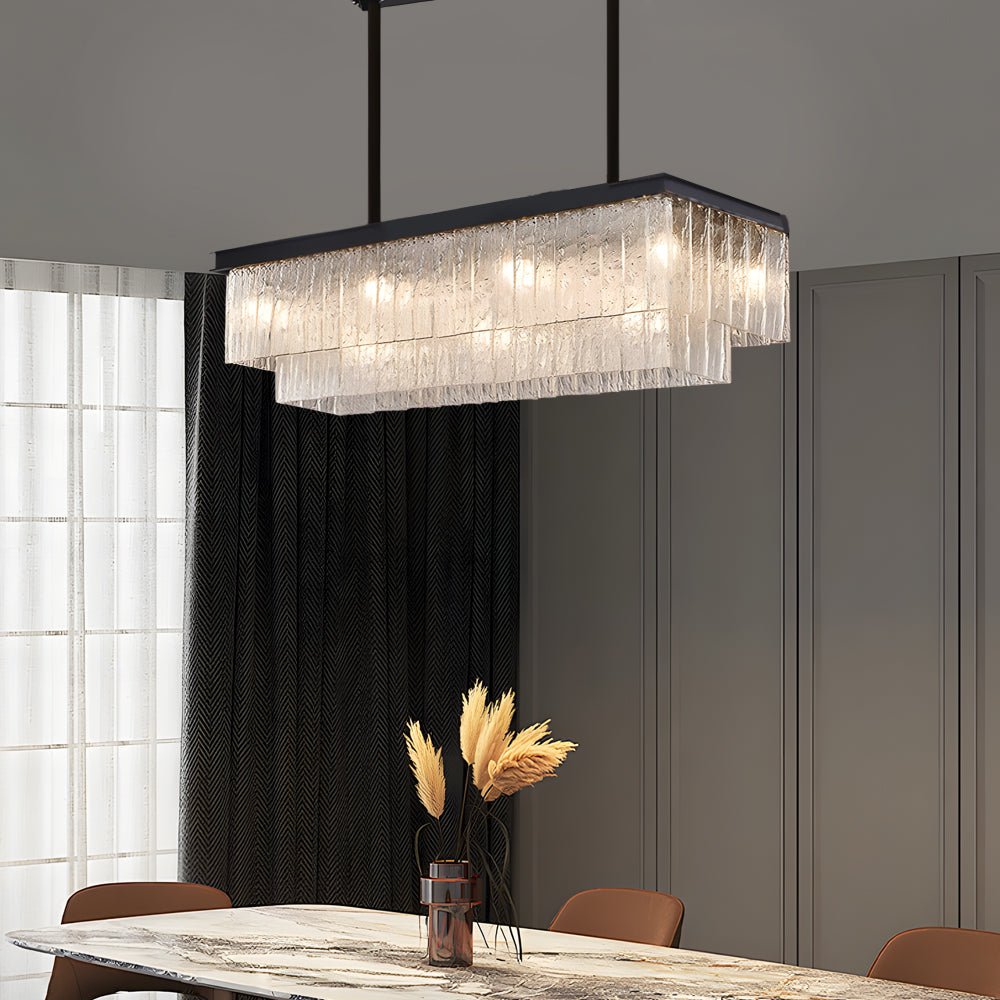 WINTHORPE LONG RECTANGULAR 3-TIER DIMMING CHANDELIER