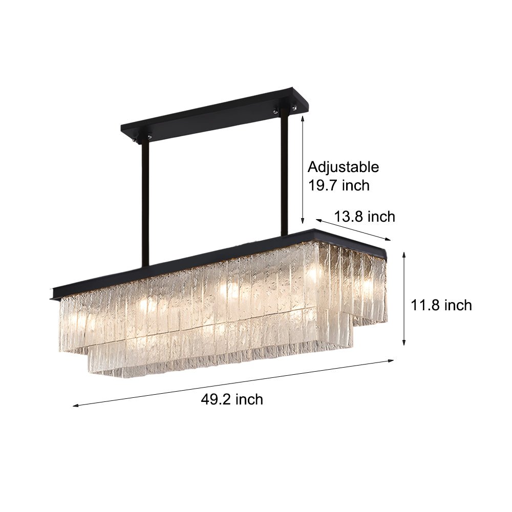 WINTHORPE LONG RECTANGULAR 3-TIER DIMMING CHANDELIER