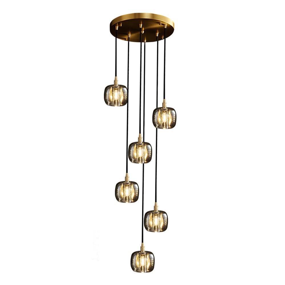 WHITECROFT SPIRAL CRYSTAL DRAPED CHANDELIER FOR STAIRWELLS