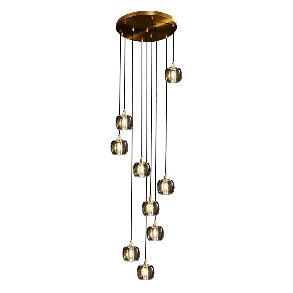 WHITECROFT SPIRAL CRYSTAL DRAPED CHANDELIER FOR STAIRWELLS