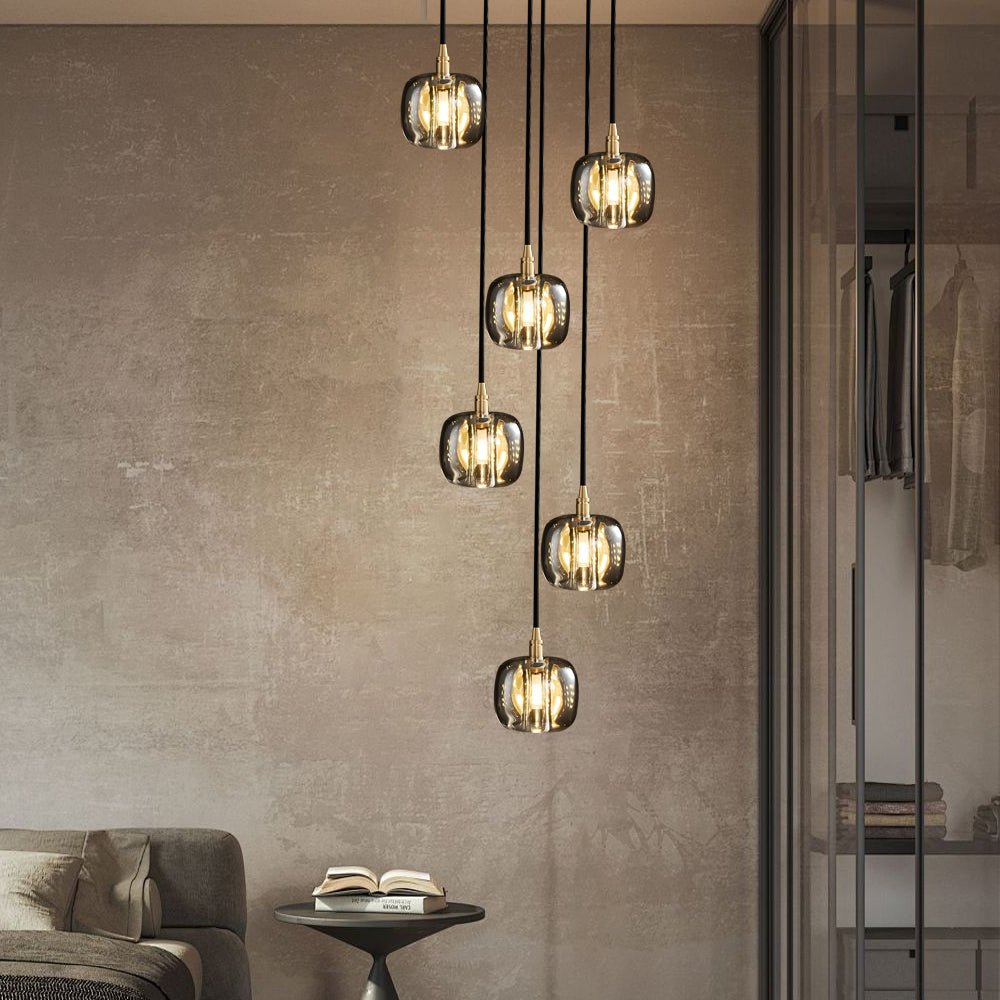 WHITECROFT SPIRAL CRYSTAL DRAPED CHANDELIER FOR STAIRWELLS
