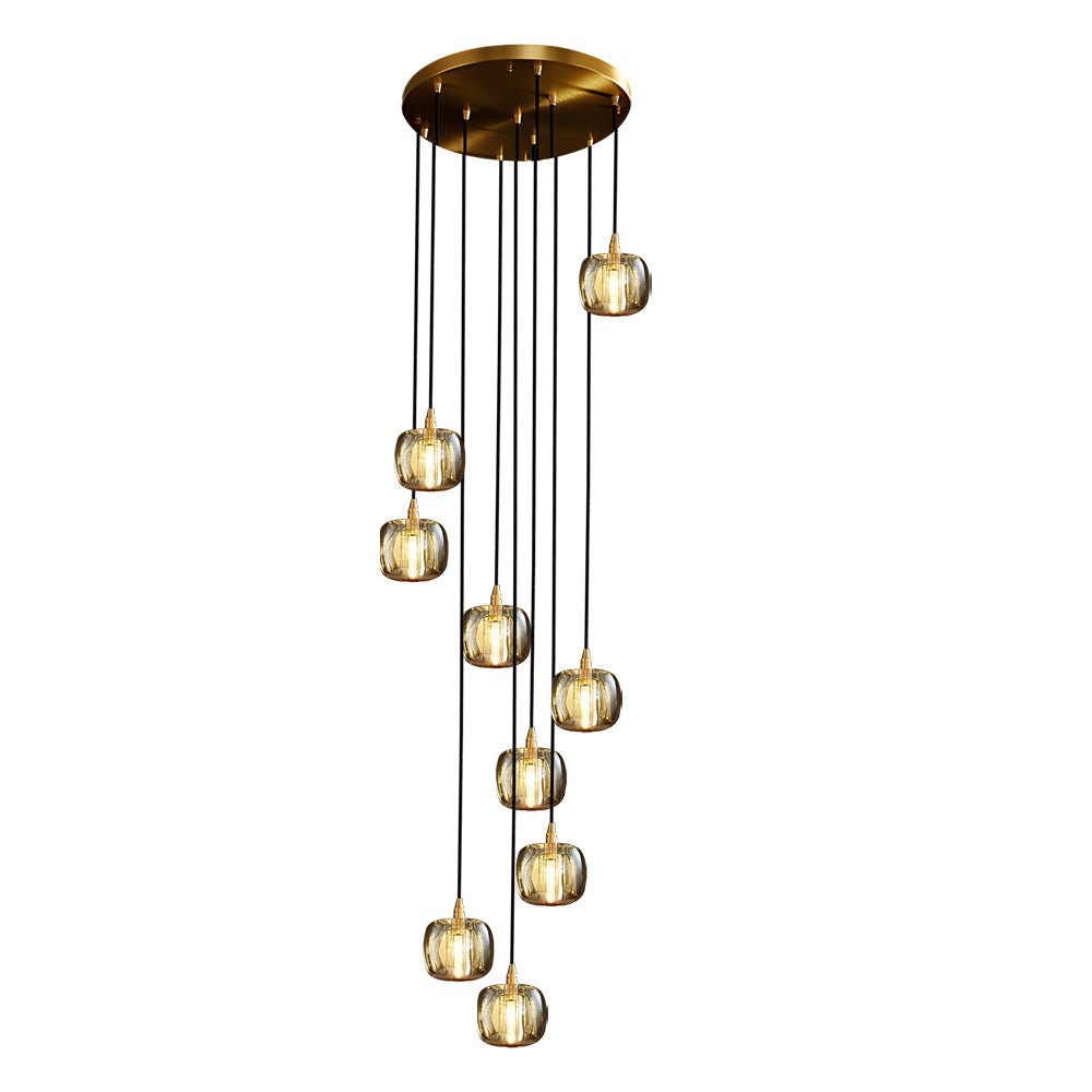 WHITECROFT SPIRAL CRYSTAL DRAPED CHANDELIER FOR STAIRWELLS