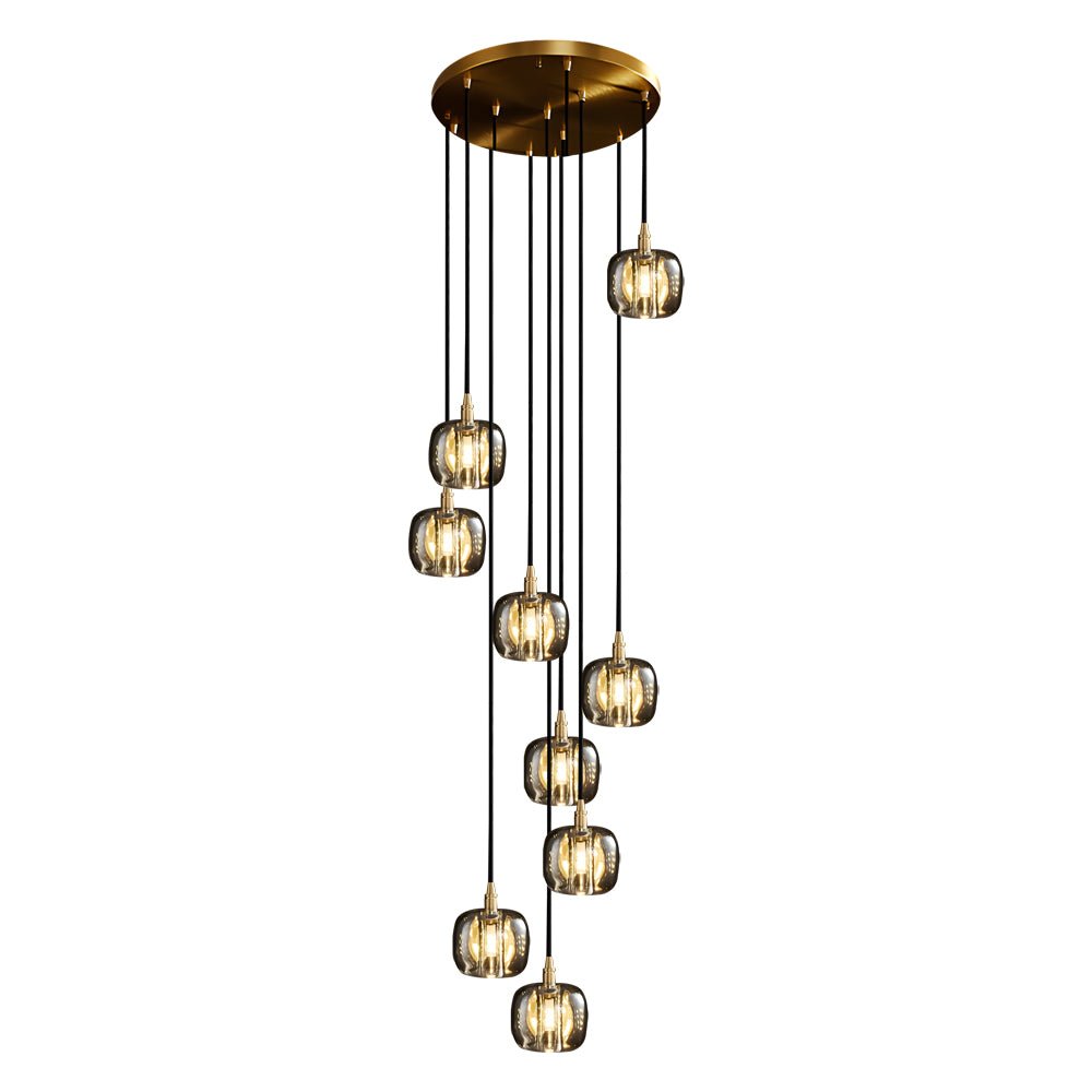 WHITECROFT SPIRAL CRYSTAL DRAPED CHANDELIER FOR STAIRWELLS