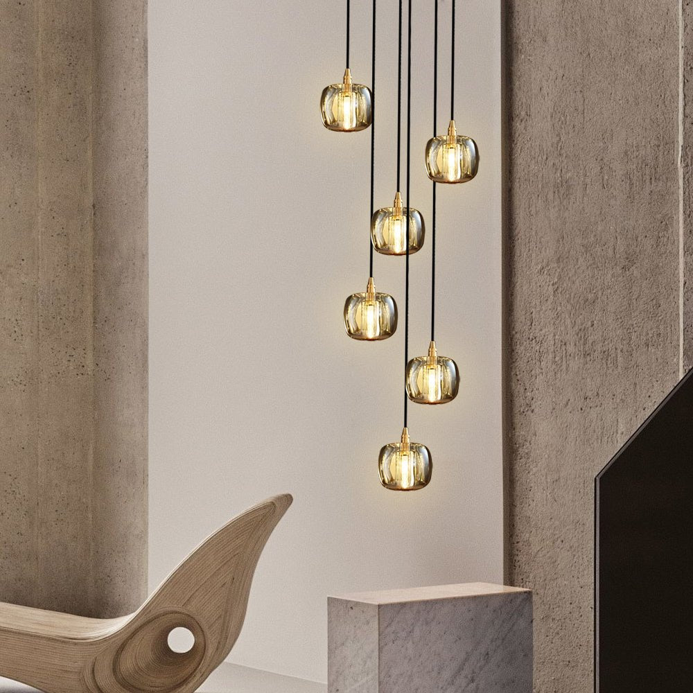 WHITECROFT SPIRAL CRYSTAL DRAPED CHANDELIER FOR STAIRWELLS