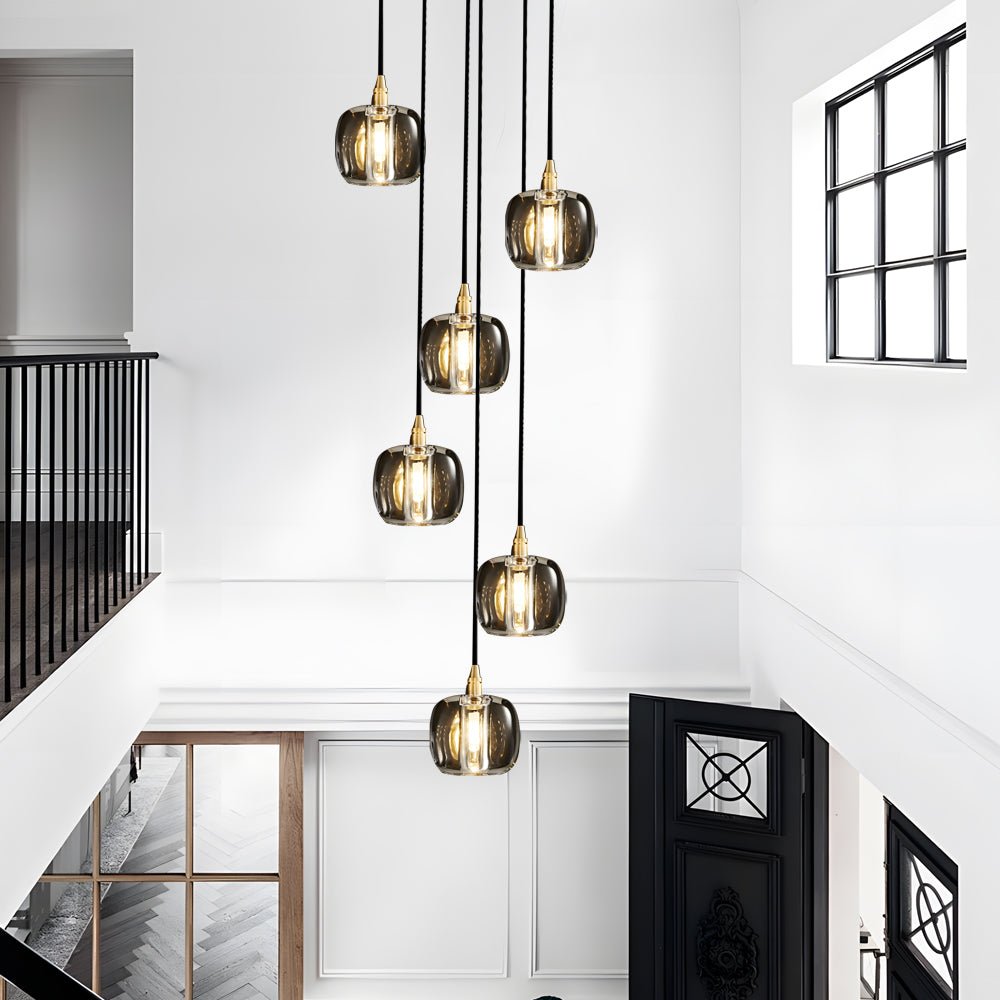 WHITECROFT SPIRAL CRYSTAL DRAPED CHANDELIER FOR STAIRWELLS