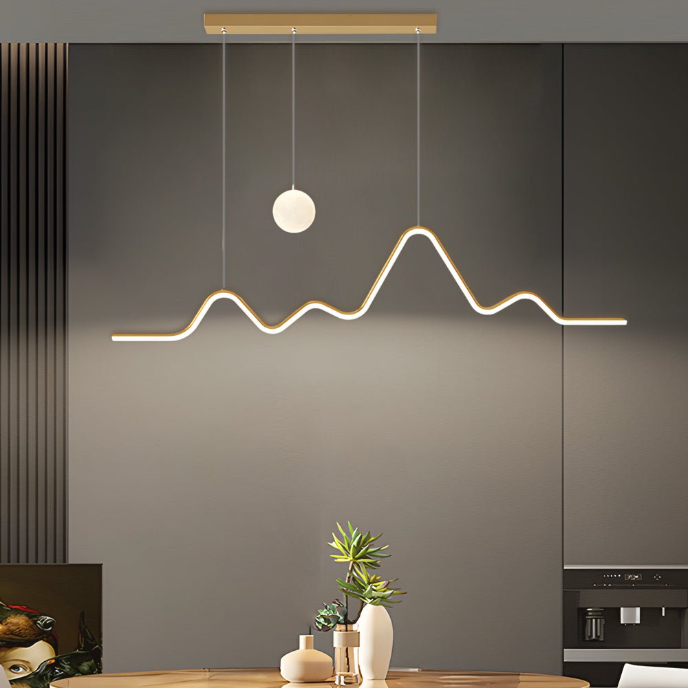RAVENSCROFT TRIPLE-LEVEL DIMMABLE LED DINING LIGHT WITH CONTEMPORARY STRIP DESIGN