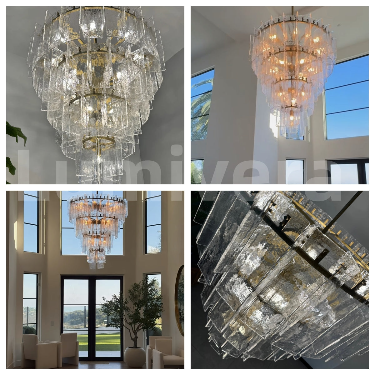 VERDANTIA SMOKED CRYSTAL TIERED CEILING LUMINAIRE