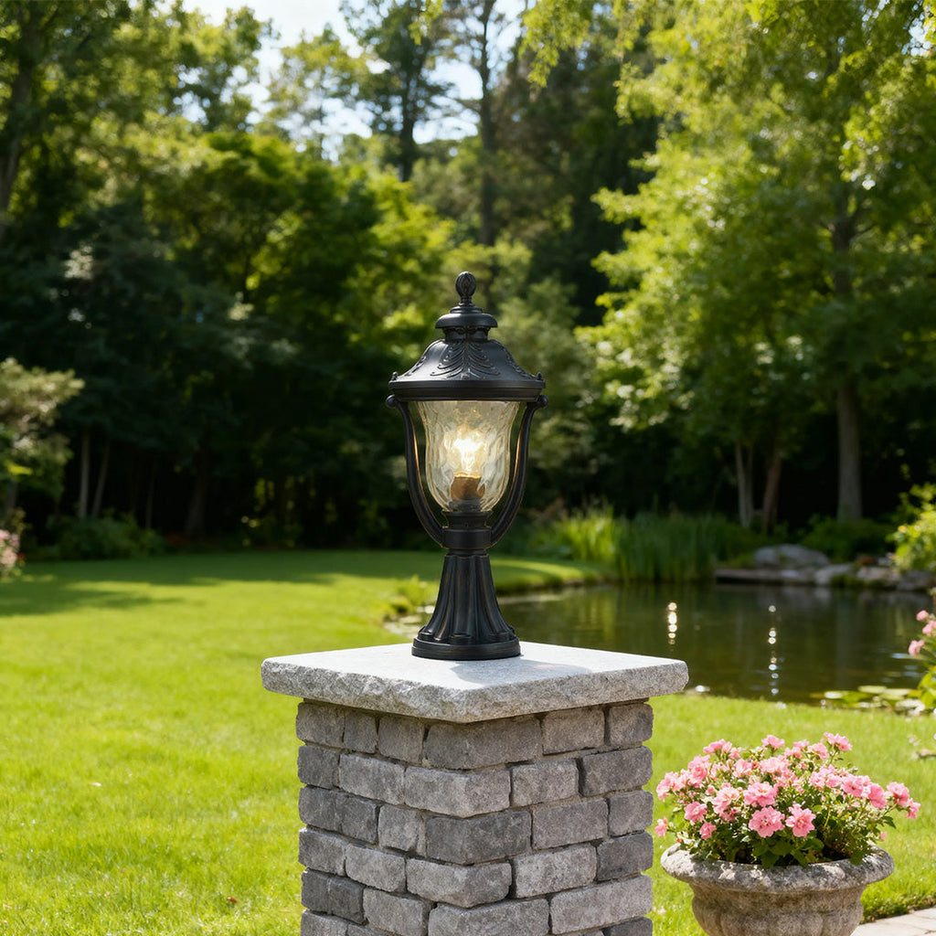HEATHCLIFF ALUMINUM GARDEN COLUMN LANTERN WITH WEATHER-RESISTANT DESIGN