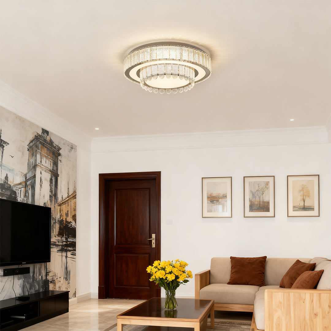 WINDSOR CRYSTAL FLUSH MOUNT CEILING ILLUMINATION
