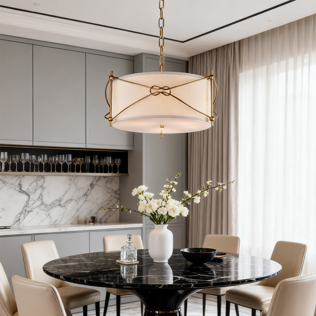 WINTERFORD IVORY DRUM PENDANT WITH GOLD ACCENTS