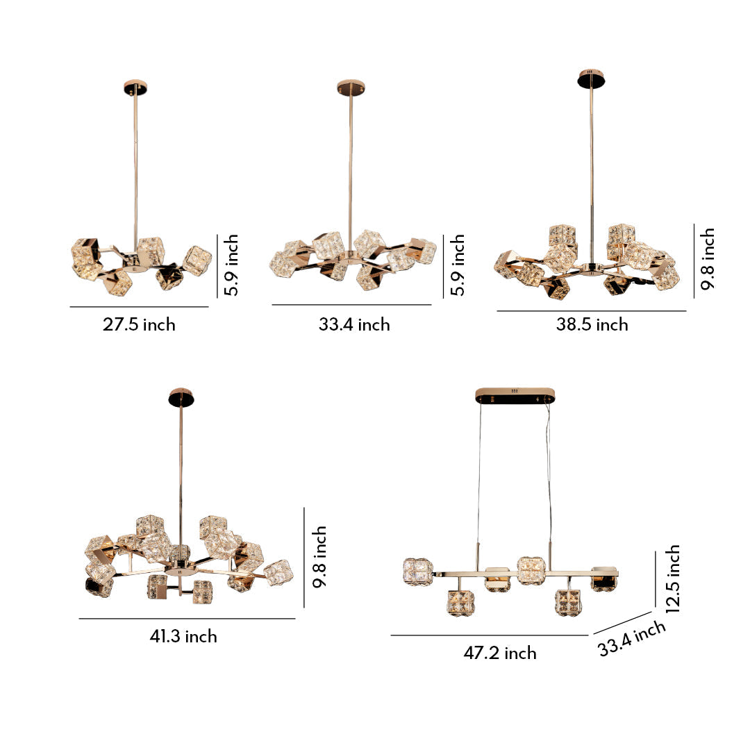 WINTHORPE CRYSTAL CUBE CEILING LANTERN