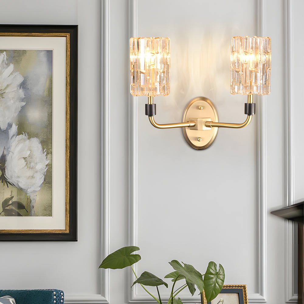 FENWICK COPPER-CRESTED CRYSTAL WALL SCONCE