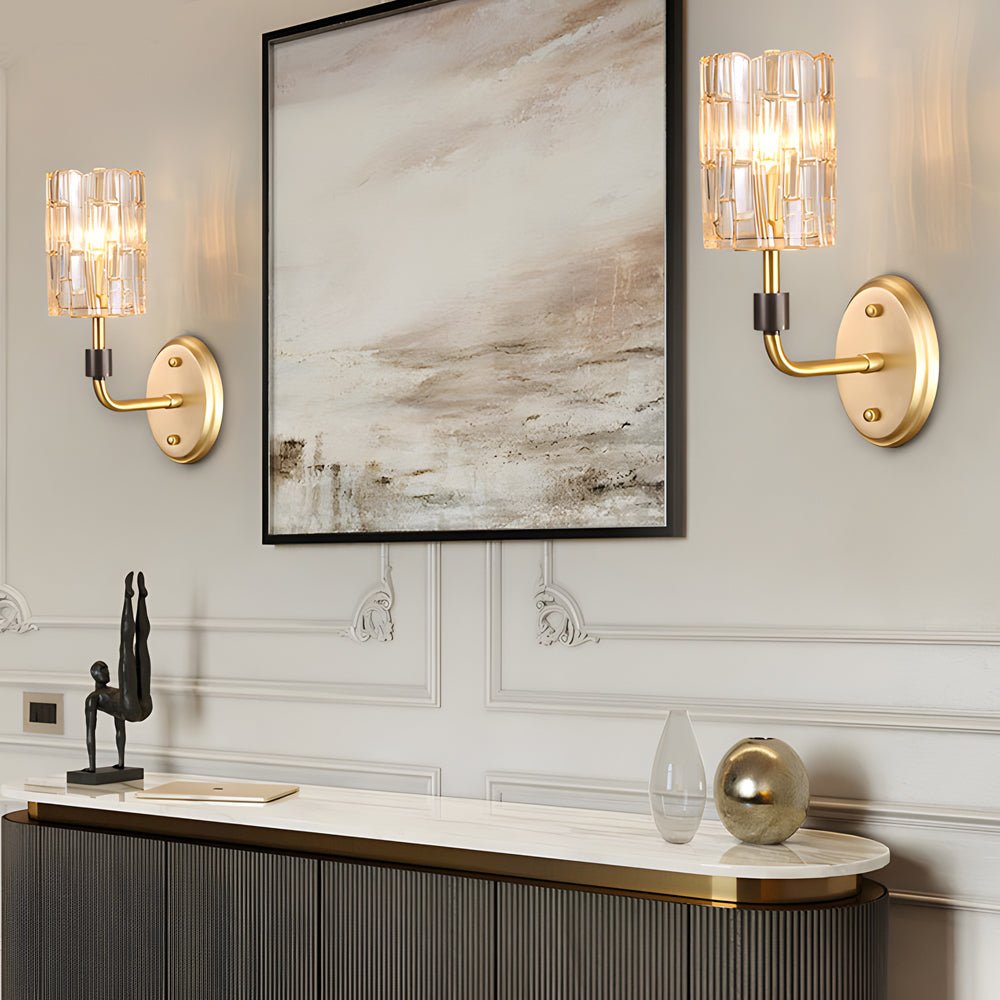 FENWICK COPPER-CRESTED CRYSTAL WALL SCONCE