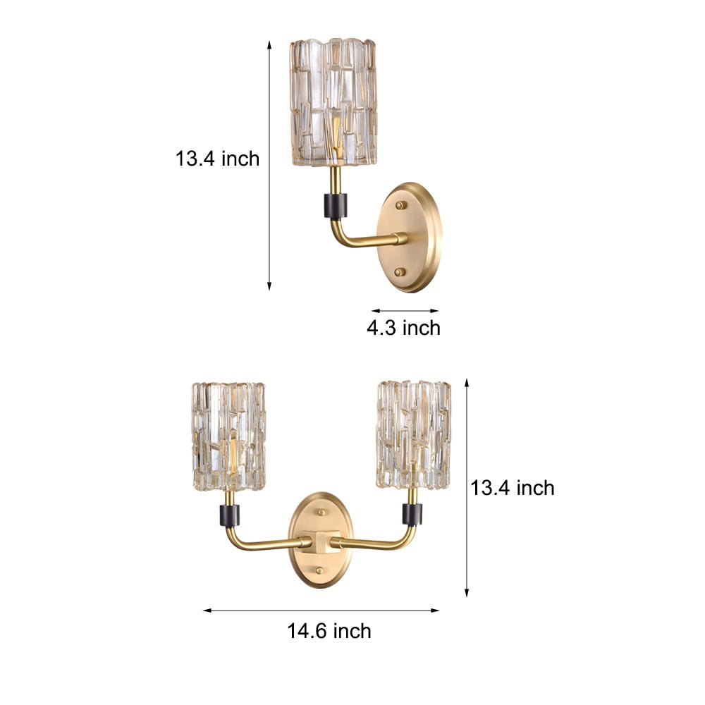 FENWICK COPPER-CRESTED CRYSTAL WALL SCONCE