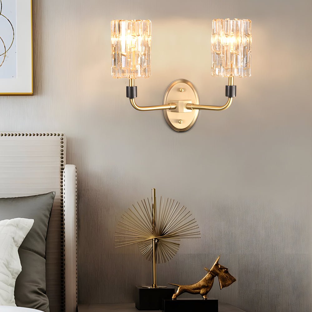 FENWICK COPPER-CRESTED CRYSTAL WALL SCONCE