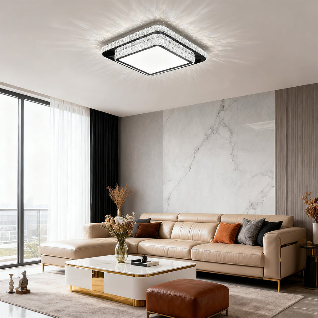 WINDSOR CRYSTAL EMBELLISHED FLUSH CEILING LAMP