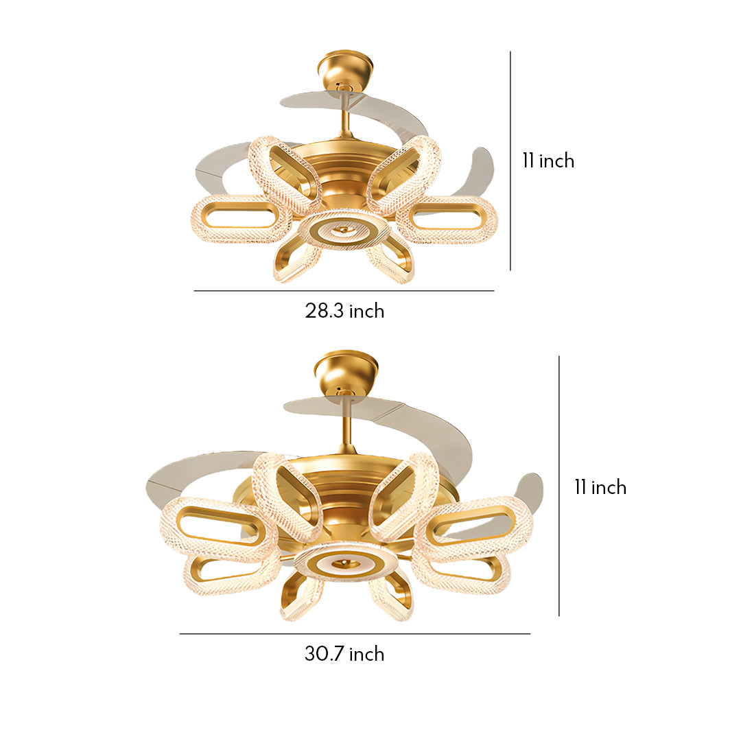 WINDSOR GOLDEN AURORA LED CEILING FAN LIGHTING