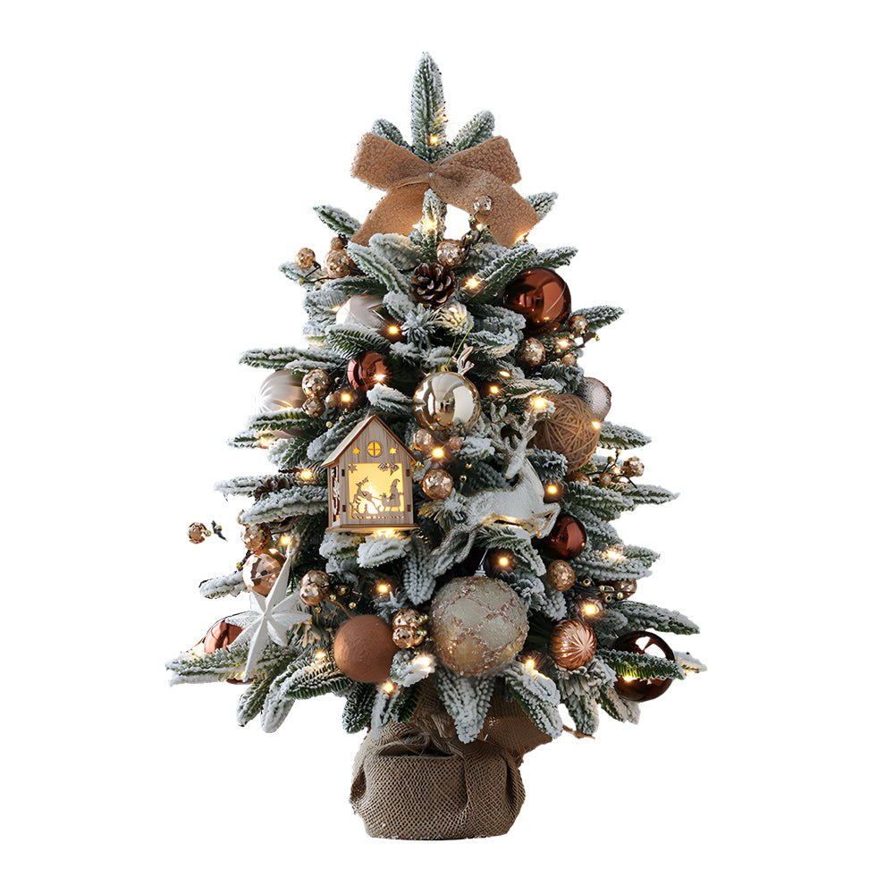 WINTERTHORNE ILLUMINATED SNOWFALL TREE DECOR WITH STRING LIGHTS
